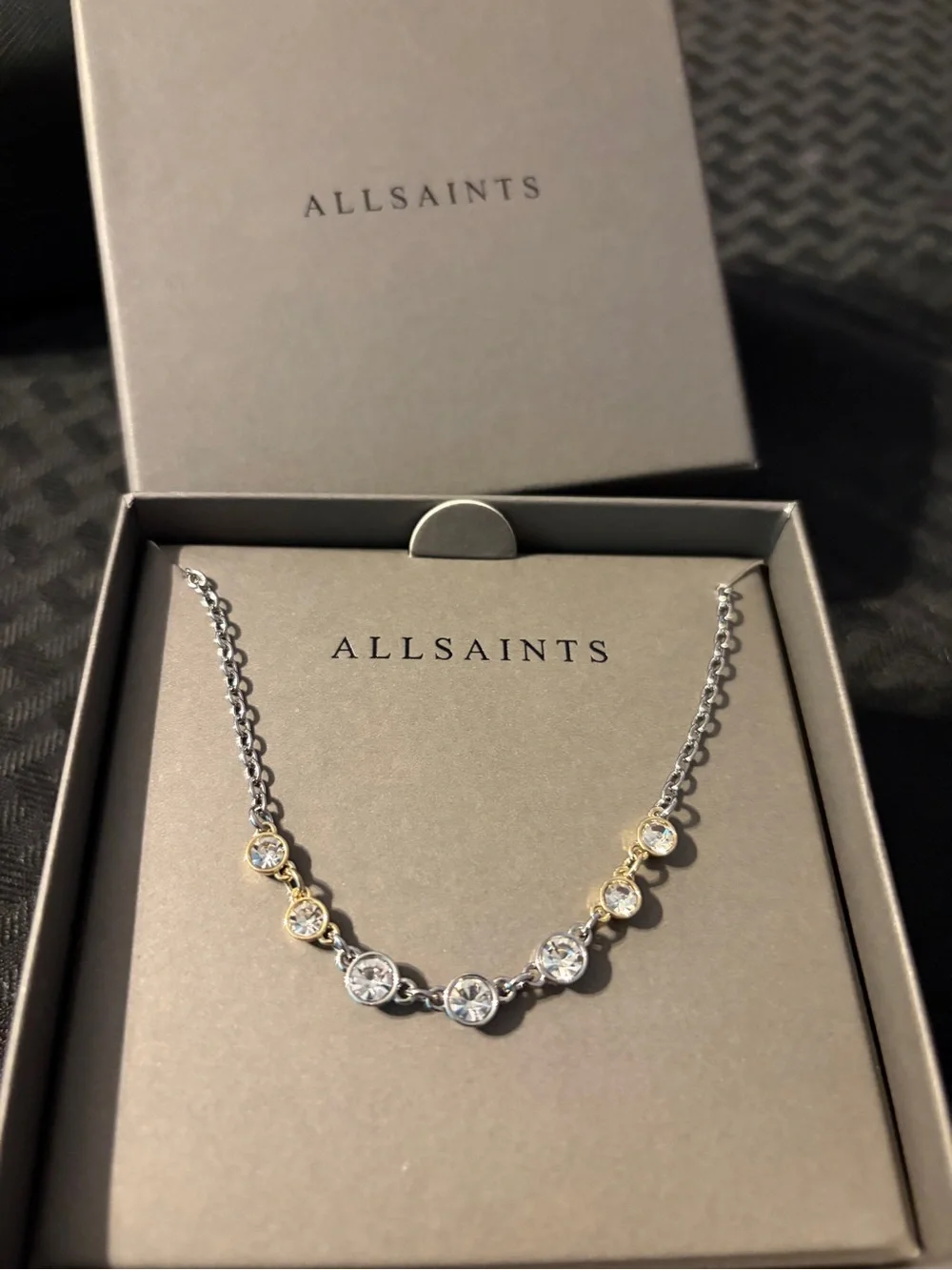 All Saints Silver Necklace nib